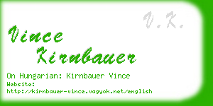 vince kirnbauer business card